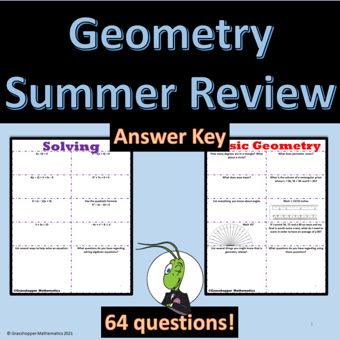 Geometry review packet 1 answer key