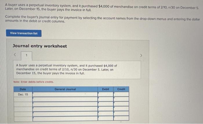 A buyer uses a perpetual inventory system