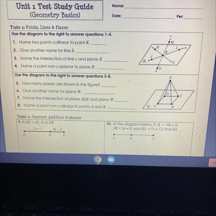 Geometry review packet 1 answer key