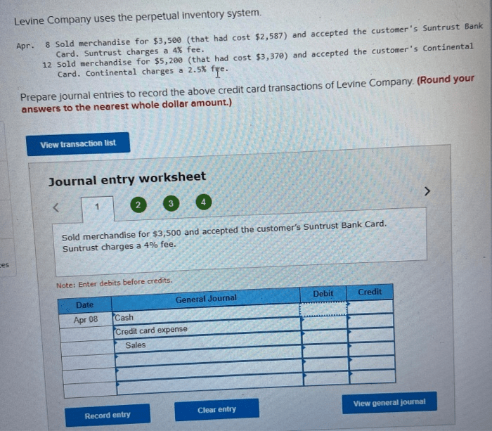 Entries transactions merchandising system uses