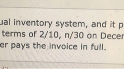 Merchandise system entry journal solved perpetual purchases buyer december inventory uses credit names account terms transactions analyze record purchased selecting