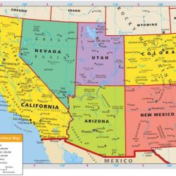 Southwestern states and capitals map