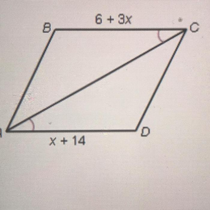 For what value of x must abcd be a parallelogram